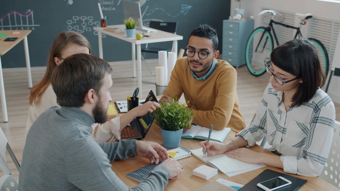 A nonprofit team planning a grant application together